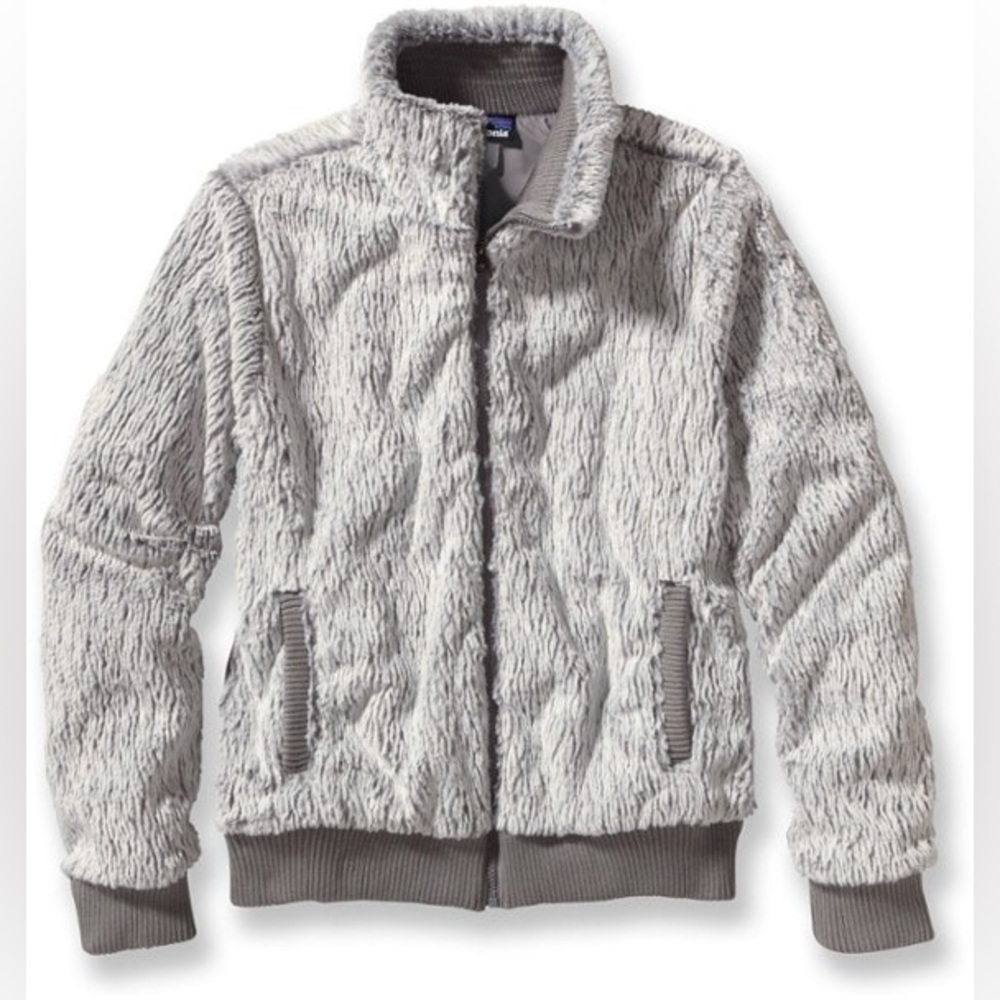 Patagonia conejo fleece bomber jacket Feather grey full zip outdoor size medium